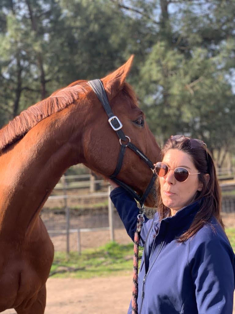 Delphine Lefevre avec un cheval